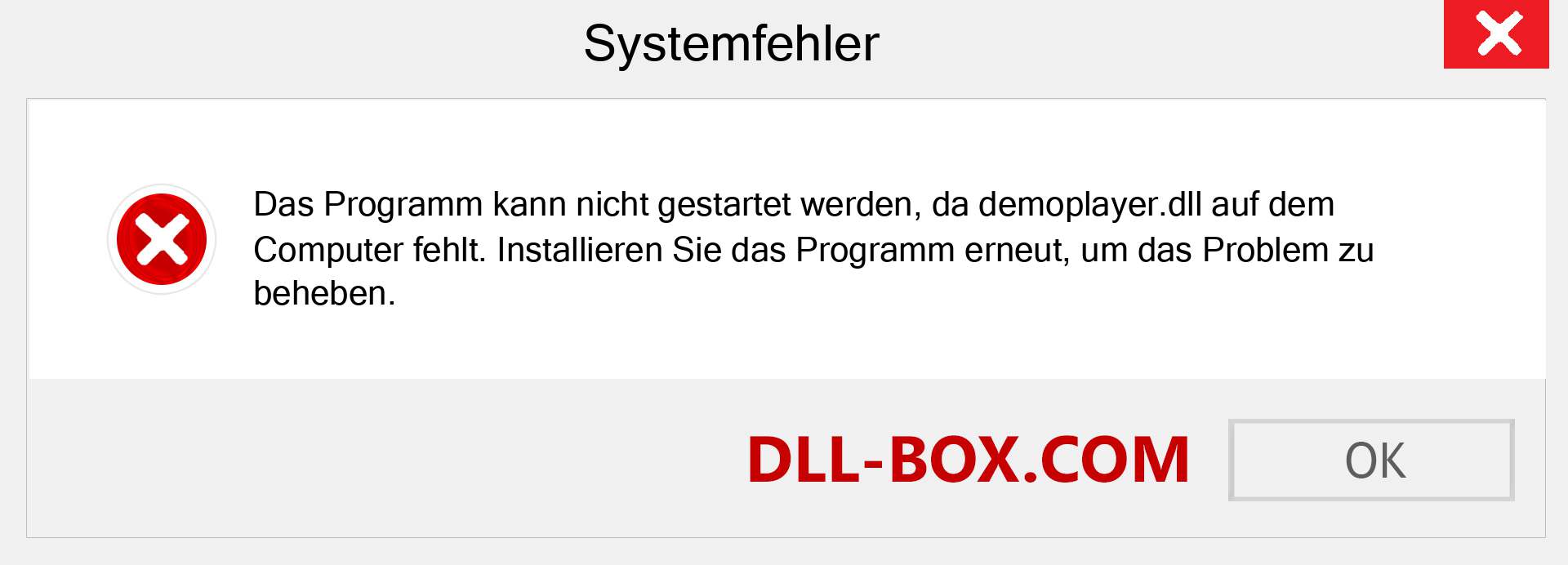 demoplayer.dll-Datei fehlt?. Download für Windows 7, 8, 10 - Fix demoplayer dll Missing Error unter Windows, Fotos, Bildern