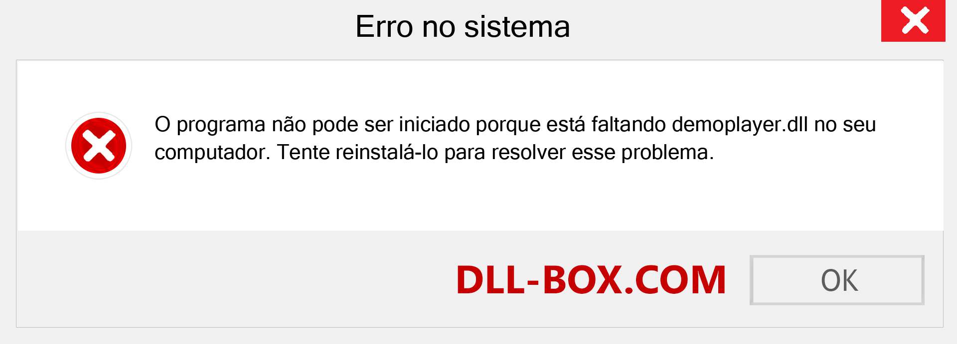 Arquivo demoplayer.dll ausente ?. Download para Windows 7, 8, 10 - Correção de erro ausente demoplayer dll no Windows, fotos, imagens