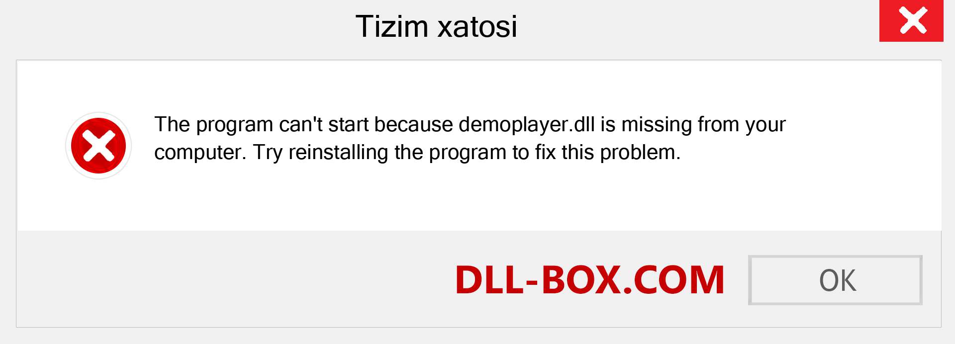 demoplayer.dll fayli yo'qolganmi?. Windows 7, 8, 10 uchun yuklab olish - Windowsda demoplayer dll etishmayotgan xatoni tuzating, rasmlar, rasmlar